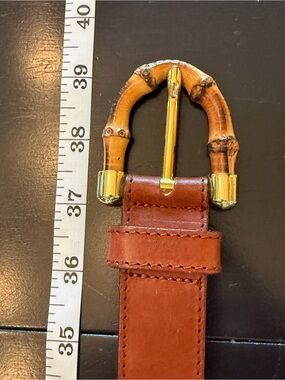 Women’s Brown Leather Belt with Bamboo-Style Gold Buckle Bloomingdale’s